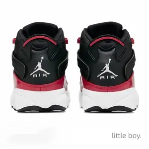 en's Black & Red Two-Tone Mid-TopStreetwear Sneakers, Sporty Mesh & Shiny