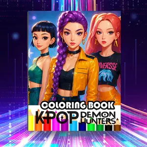 K-POP Coloring Book with Unique Cover - Perfect Versatile Gift for Adults, Ideal for Valentine'S Day, Christmas, Halloween, New Year, Birthday & Party Decorations, Coloring Book For Adults, Party Decoration, Vibrant Cover, Premium Paper