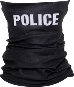 Black - POLICE Lightweight Tactical Multi-Use Thin Neck Wrap, Polyester