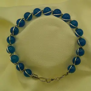 Harmony - Wire Wrapped Kyanite Bead Bracelet - Chakra Alignment - Crystal Healing - Spiritual- Guidance
