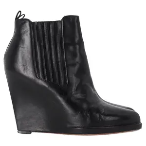 Pre-owned Givenchy Women's Givenchy Wedge Ankle Boots in Black Leather by Rebag