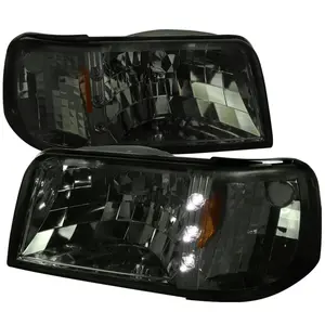 1993-1997 Ranger Factory Style V2 Headlights w/ Corner Lights (Chrome Housing/Smoked Lens)