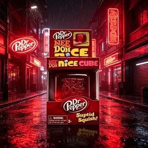 2026 NEW Needoh Nice Cube Water Drop Squeeze Toy Dr Pepper, Red Stylish Sensory Stress Relief Ball, Soft Squishy Fidget Toy, Relaxing Anxiety Reducing Hand Toy, Perfect Gift for All Ages