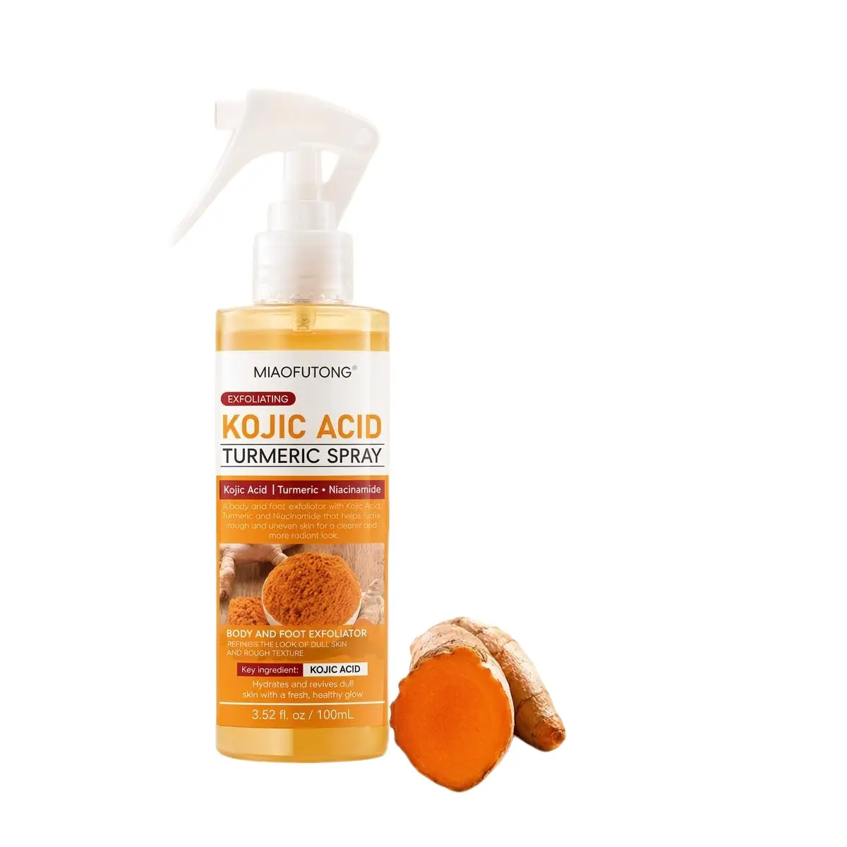 Pore Clearing Exfoliating Formula Skin Repair Scrub Keratin CareTurmeric Spray