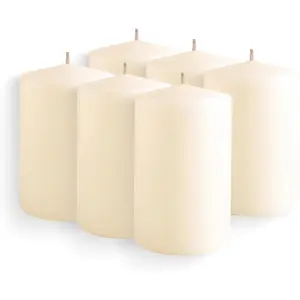 Pillar Candles Bulk - 2.75x4 Inch, Set of 6 Unscented Pillar Candles, Elegant Tall Pillar Candle, Round Cone tip Pillar Candle for  Decor, Dinner, Wedding, Party