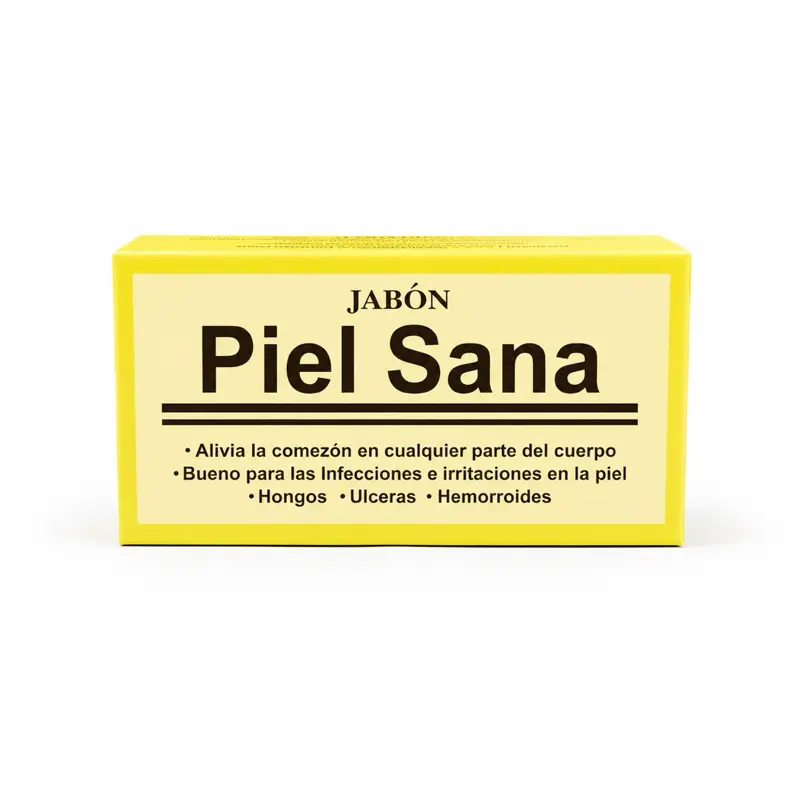 Piel Sana Jabón - Alivia Comezón, Ideal for Skin Infections & Irritations, Effective Against Fungus, Ulcers, and Hemorrhoids