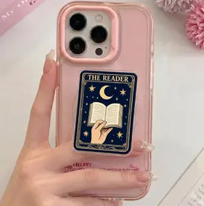 The Reader Tarot Card Phone Grip | Vintage Celestial Moon & Stars PopSocket | Witchy Bookworm Gift MagSafe Phone Holder | Gothic Phone Stand