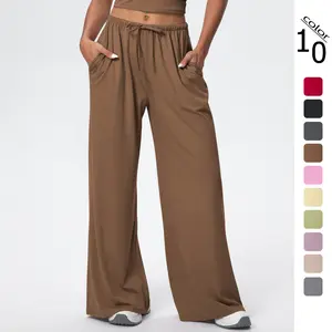 Women's Loose-Fit Casual Pants - Elastic-Waist Wide-Leg Trousers for Sports & Fitness
