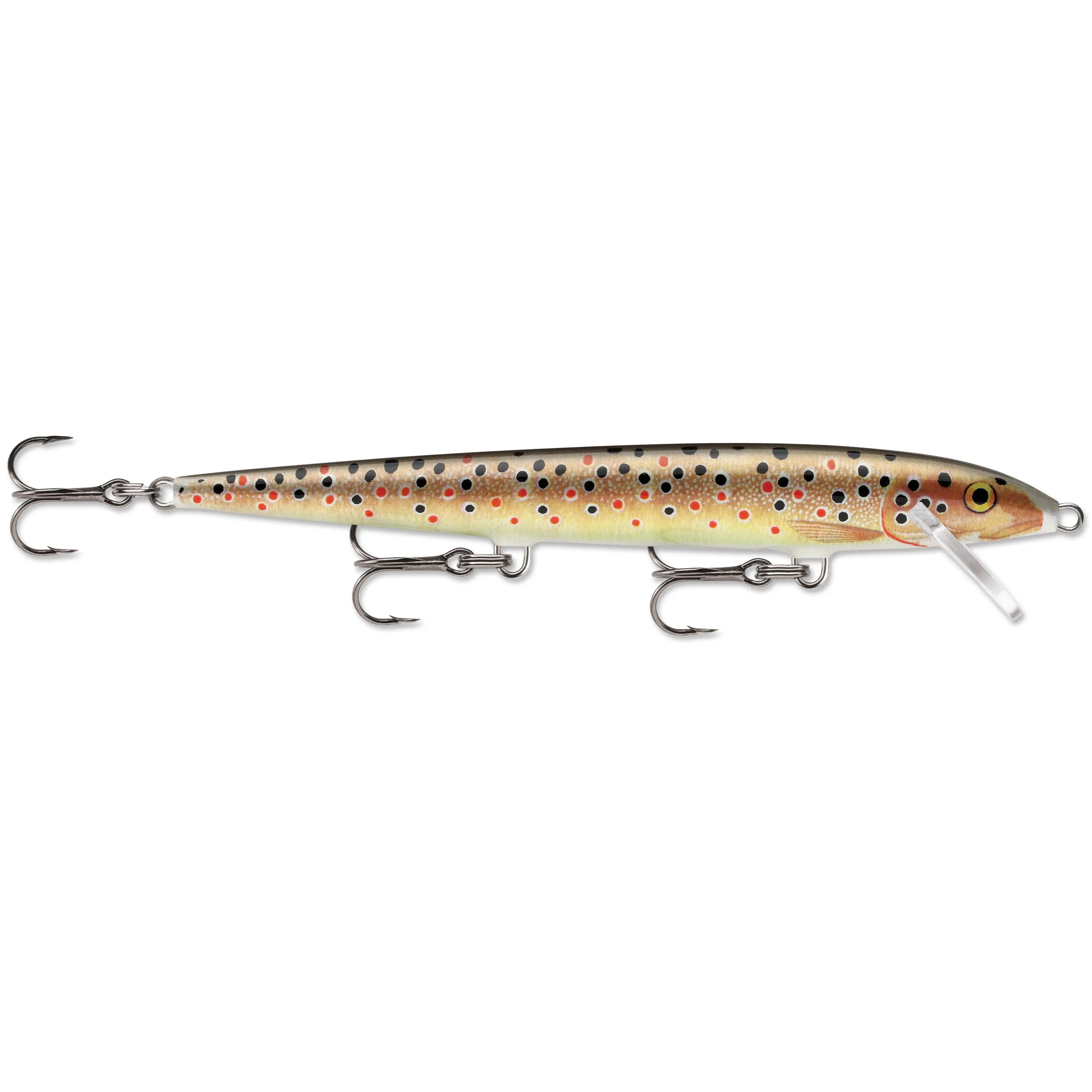 Original Floater Balsa Wood Jerkbait, 4 3/8 Inch Shallow Runner Fish Attractant Lure with Pre-Rigged Hooks for Bass, Trout & Walleye