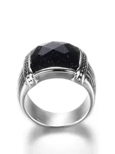 13mm Fashion Rhinestone Couple Ring, Stainless Steel Garnet Sapphire Band, Elegant Jewelry for Couples, Perfect Gift Idea