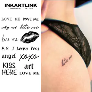 INKARTLINK Magic Tattoo 2 Sheets, Waterproof, Semi-permanent, Long-lasting, Temporary, Simple Fake Tattoo Sticker, Express Love Tattoo, Juice, Party Tattoo, Art Tattoo