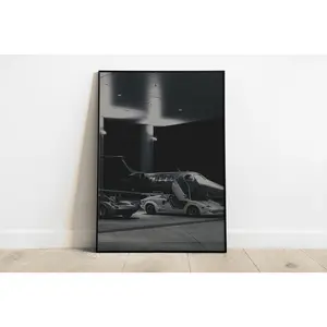 Lamborghini Countach Private Jet Rich Lifestyle Wealth Minimalist Manifest  Room Wall Art Decor  Print On Paper  No Frame