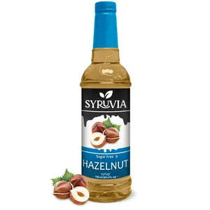 Syruvia Sugar-Free Hazelnut Syrup, 25.4 fl oz – Premium 0-Calorie Coffee Flavoring, Kosher and Gluten-Free. Ideal for Drinks, Sodas, Shakes & Desserts