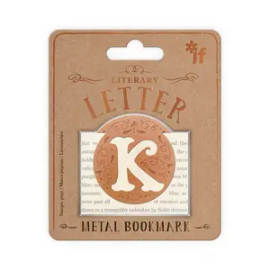212 MAIN Literary Letters Bookmark, Letter K, 3.5x4.3 in, Etched Detail Office Stationery Page Marker for USA Users