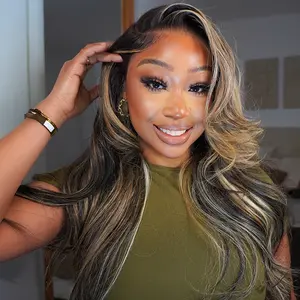 #SummerVibes Arabella Silky Straight Ear to Ear 13x6 Three-Go Platinum Blonde Balayage Highlights Glueless Wig With Drawstring 100% Human Hair Beginner-friendly