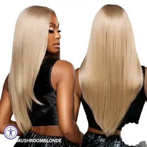 MushroomBlonde Sensationnel Shear Muse Mystic Krush Glueless HD Lace Front Wig LILA Blonde Hair Extension