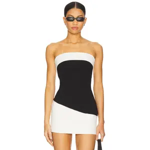 ALL THE WAYS Marcie Strapless Top in Black & White