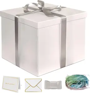 Large  Box 12x12x10 Inches,White  Boxes for presents,Birthday Box,for  Packaging,Valentine's Day,Mother's Day,Christmas,Anniversaries.Shimmer White