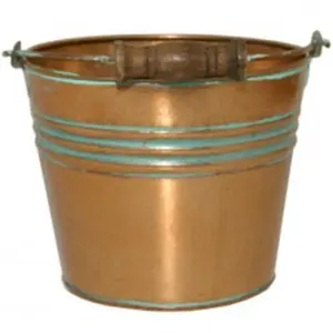 212 MAIN Robert Allen 6 in. Banded Handle Vintage Copper Garden Planter