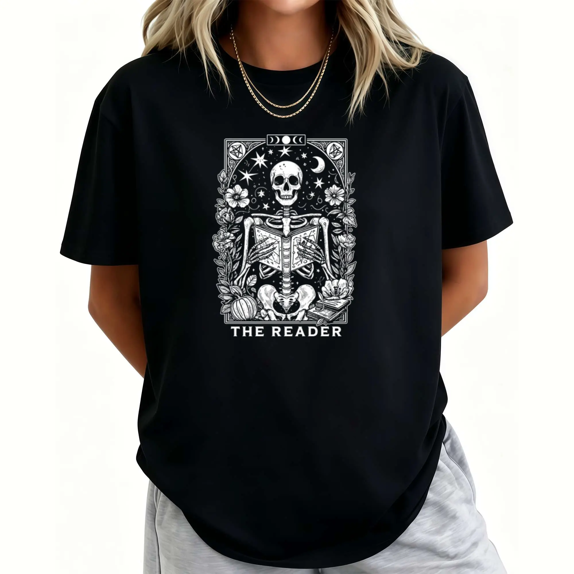 Tarot Reader Shirt, Witchy Tarot Tee, Mystic Reader Gift for Tarot Lovers, Occult Aesthetic T Shirt, Spiritual Witch Clothing Casual Cotton