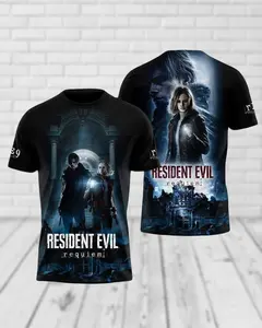 Leon Kennedy Resident Evil Requiem 3D Shirt - Dark Raccoon City Zombie Hunter Tee, Gothic Survival Energy, TikTok Viral