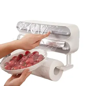 Compact Stretch Film Cutter with Magnetic Back for Easy Access on Metal Surfaces Portable and Organized Workspace Tool Kitchen Straight Plastic Utensils Automatic Food Sealer