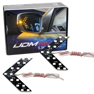 14-SMD Arrow Shape LED Circuit Board Panels for Behind The Side Mirror Turn Signal Retrofit, Amber Yellow