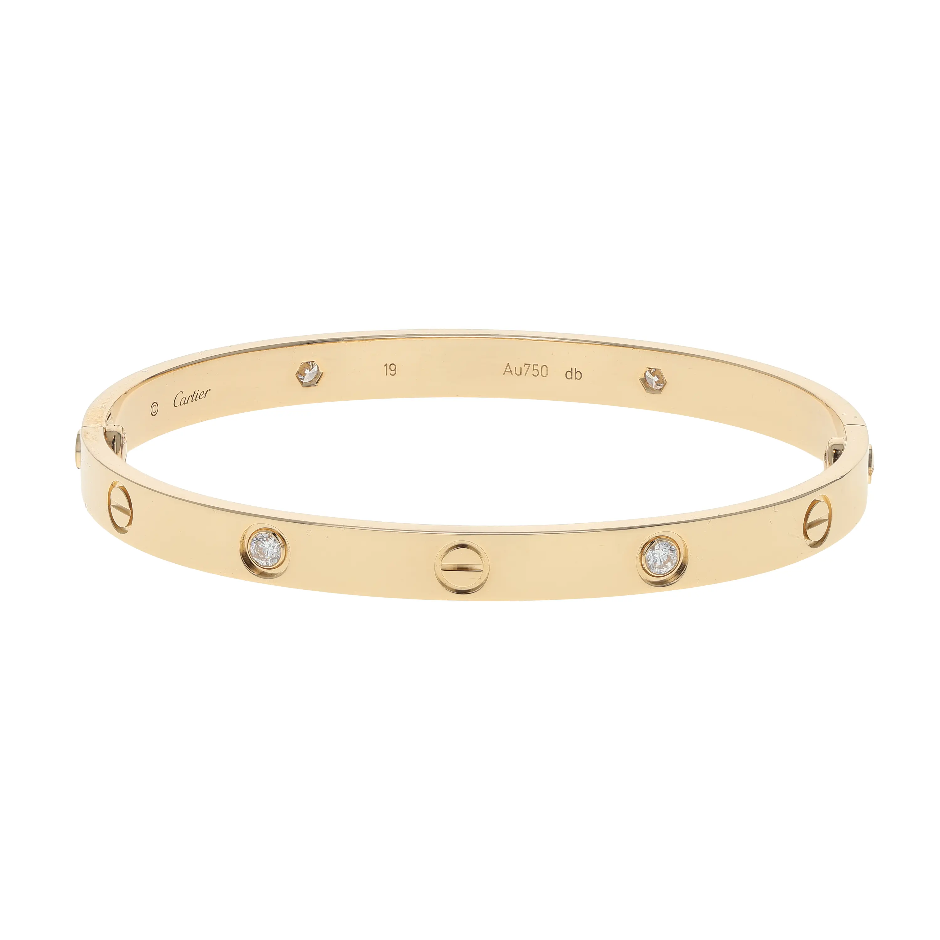 Pre-owned Cartier Love Bangle Bracelet Size 19