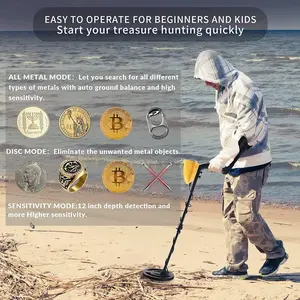 10" LCD Metal Detector with Waterproof Coil | Deep Sensitive Gold Hunter Treasure Finder | High Accuracy Prospecting Tool for Adults Beach Archaeology
