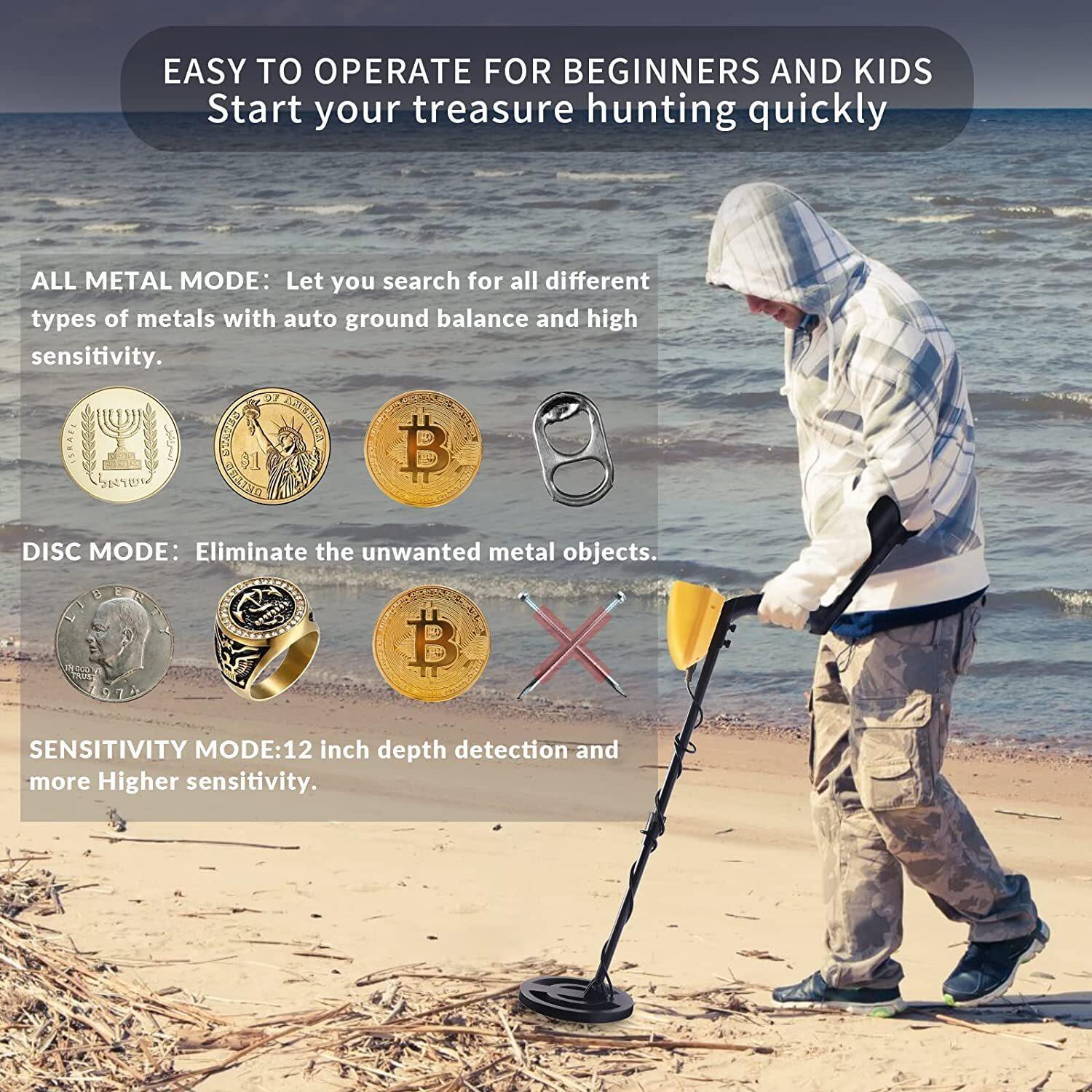 10" LCD Metal Detector with Waterproof Coil | Deep Sensitive Gold Hunter Treasure Finder | High Accuracy Prospecting Tool for Adults Beach Archaeology