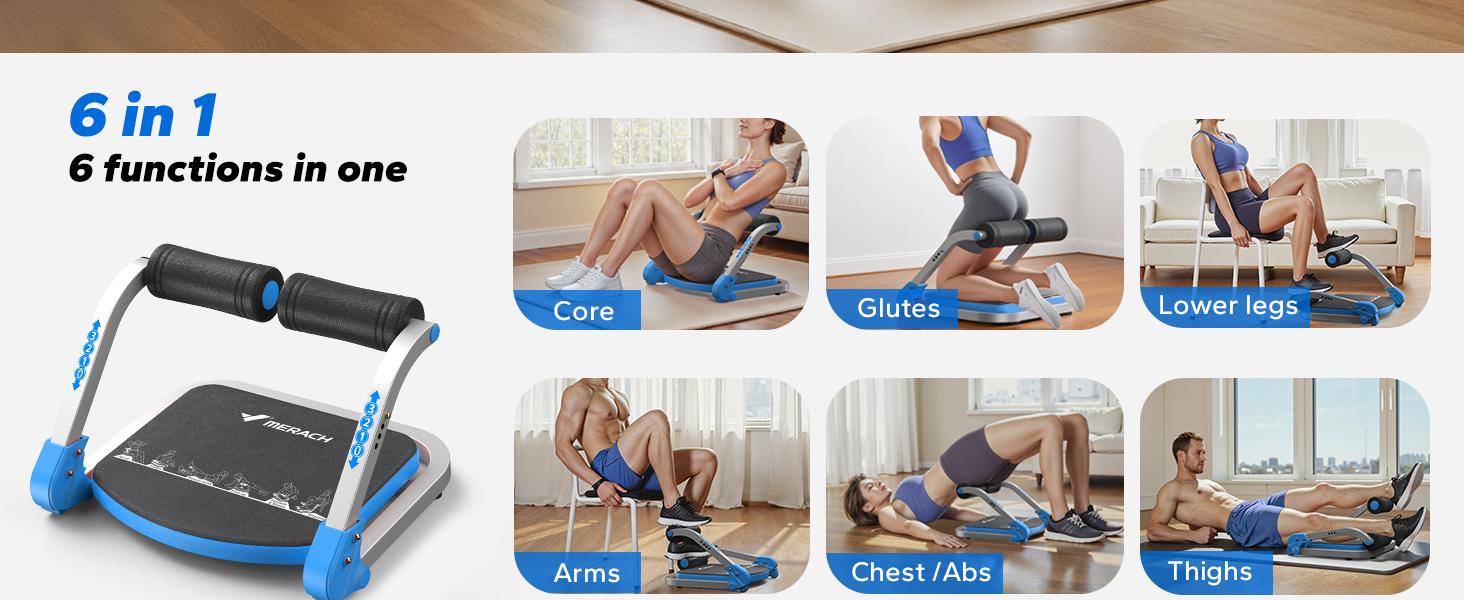 Merach Sit-Up Exercise Equipment, Ab Crunch Machine Roll-up Machine, Abdominal Workout Machine for Home Gym, Core Ab Exercise System Trainer, TikTokShopBlackFriday