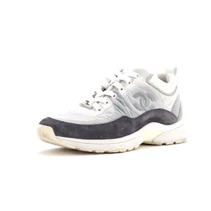 Pre-owned Chanel Women's CC Low-Top Sneakers Suede with Leather and Nylon by Rebag