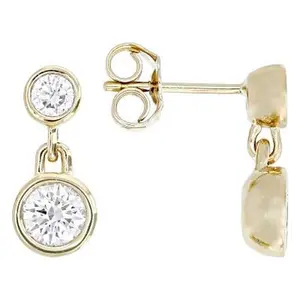 JTV Round White Lab-Grown Diamond F-G VS 14K Yellow Gold Over Sterling Silver Earrings 1.00ctw