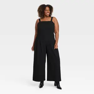 Ava & Viv Women's Tailored Jumpsuit Stretch Crepe Wide Leg