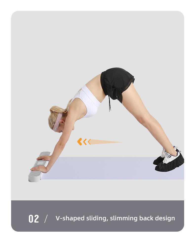 LEXI Home Sliding Mat Full Body Training Silent PU Glide Surface V Shape Ski & Side Slide Workouts Includes Shoe Covers No Gym Needed Core & Leg Training