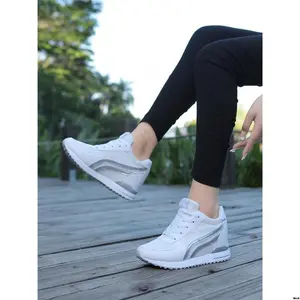 SoleThick-BreathableWomen'sHeightIncreasingWedgeHeelSneakers