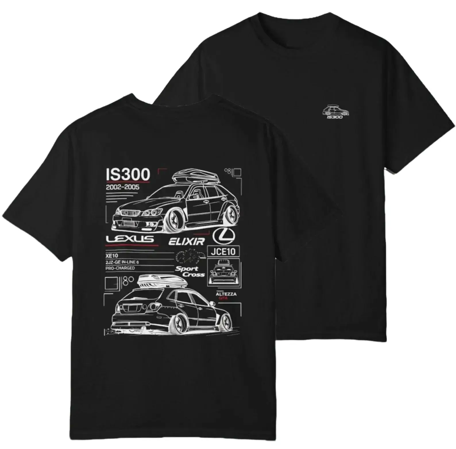 2002-2005 Lexus IS300 Luxury Sport Wagon - Sportcross - Altezza Gita T-shirt Sweatshirt Hoodie 2 Sided Gift for Car Lovers Streetwear Tee