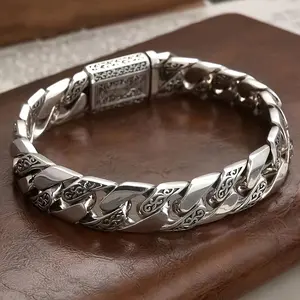 Ring  necklace  watch  scarf New Retro Handmade Coarse Crazy Bracelet for Couples Men's Rattan Pattern High-end