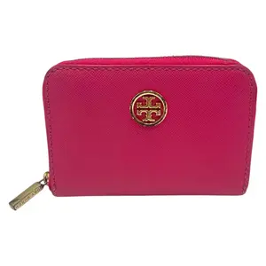 Pre-owned Tory Burch Calfskin Small Leather Goods Robinson Leather Coin Card Case