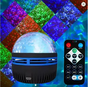 USB Galaxy Projector Aurora 5V Night Light 360° Rotating GB Colorful NightLights with Remote Control for Home Theater Room Deco