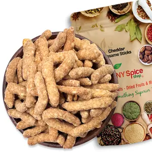 NY Spice Shop Cheddar Sesame Sticks Crunchy Cheesy Snack Perfect for Mixing or Munching Bulk Snack Favorite