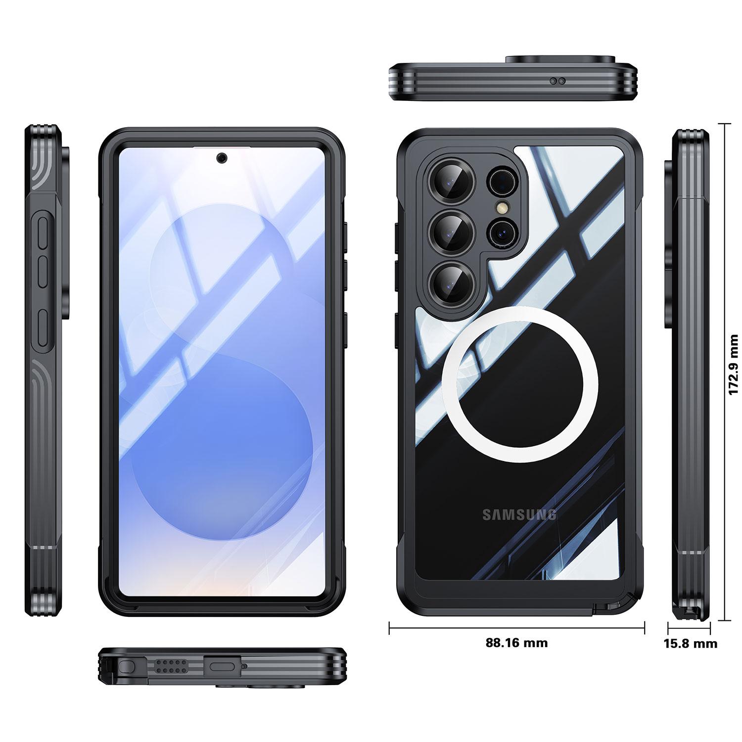 Magnetic Privacy Case for Samsung Galaxy S26 Ultra S25 S24 Plus,Double-Sided 360 Degree Full Shockproof Cover, [Compatible with Magsafe][Built-in Tempered Glass Screen Protector]