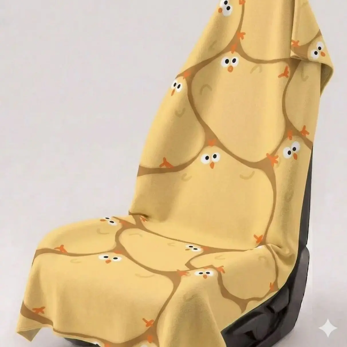 Cute Chick Car Seat Cover Towel, Farm Animal Front Seat Protector, Universal Fit Quick Dry Sweat Absorbent Auto Seat Cover for Gym, Beach & Travel