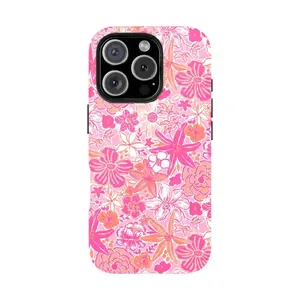 Tropical Floral Phone Case Smartphone Aesthetic Smartphone Phone Case, stylish pattern protective cover with lens protection. Compatible with iPhone 11-17 Pro Max & Samsung, cute trendy aesthetic design, ideal gift ideas for her and him.