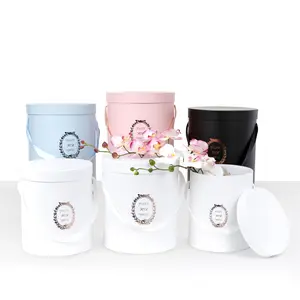 Large Set of 3 Round Flower Box, Just For You - White/Black/Pink/Blue | W921