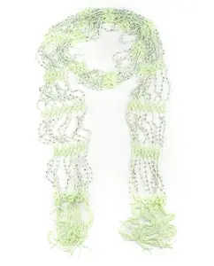 Nyfashion101 Lime Silver-Tone Skinny Fishnet Shawl Scarf Belt for Fashion