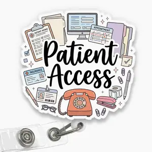 Patient Access Badge Reel, Patient Registration Front Desk Retractable ID Holder, Medical Office Staff Acrylic Badge Clip Gift for Nurse Healthcare Worker