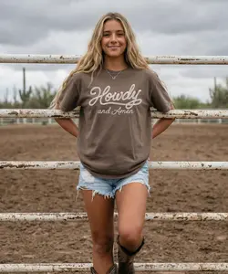 Christian Western Howdy Shirt, Faith Based Country Graphic Tee, Rustic Religious T-Shirt