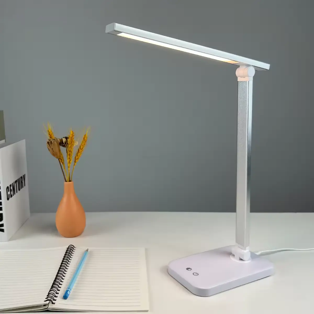Foldable LED Desk Lamp with Eye Protection, USB Rechargeable, Compact Study Light for Students, Dorm & Office Use