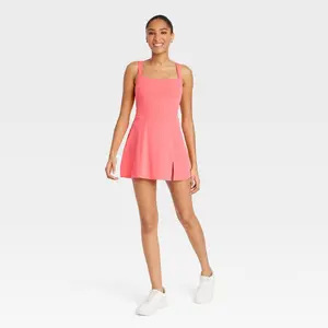 Women's Knit Squareneck Slit Active Dress - JoyLab